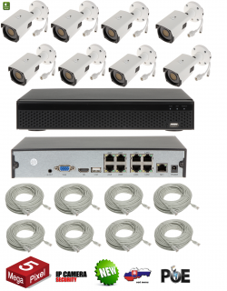 Kamerový Systém 8ch Full HD IP+POE infra 60m